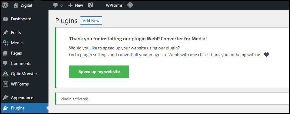 Thank You WebP Converter for Media Plugin